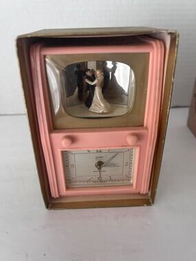 Vintage Bradley TV Dancing Bride Groom Alarm Clock, Works! Germany See Video